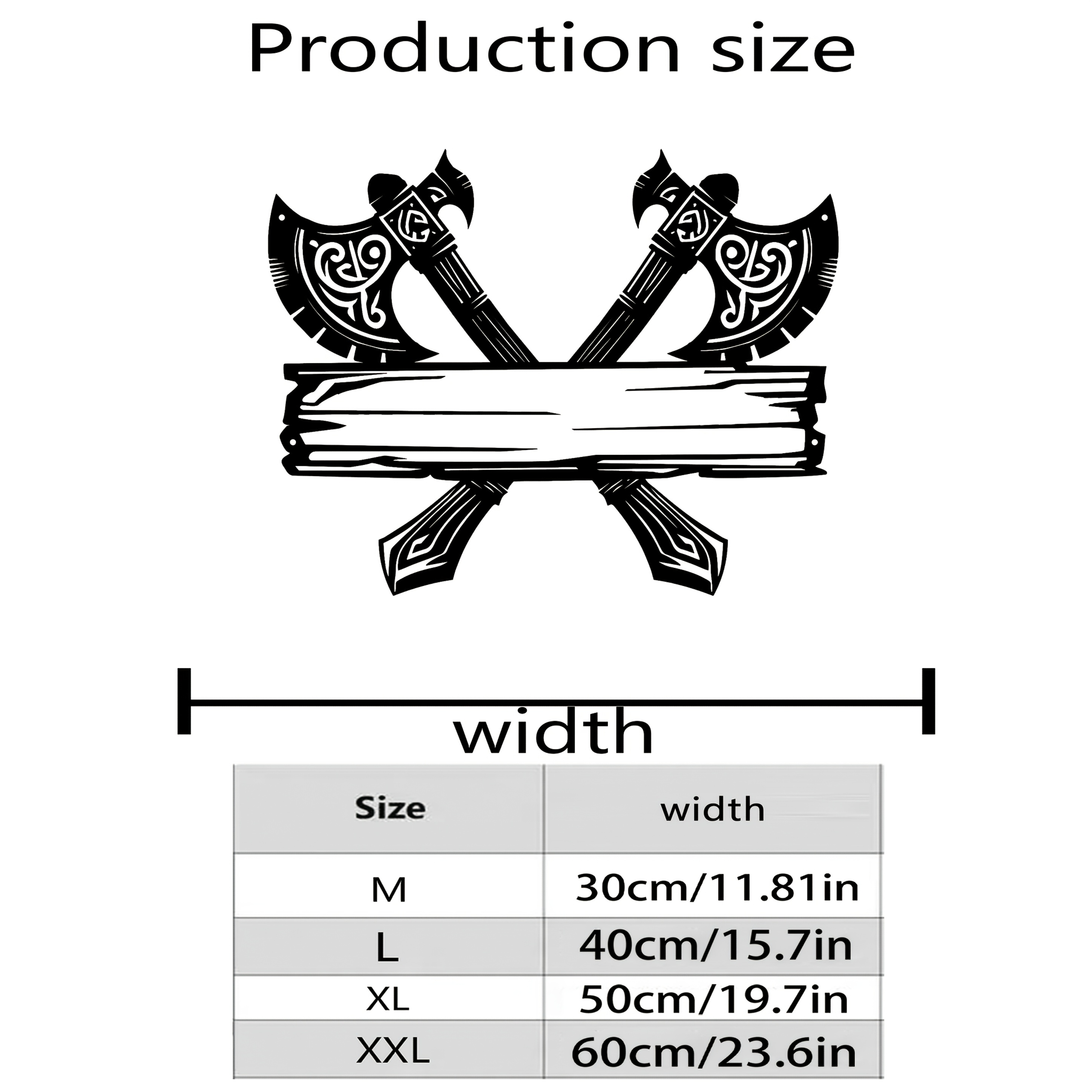 TEMU Customizable Viking Metal Wall Sign - Personalized Decor For Home Or Outdoor, Black With Intricate Axe Design, Reusable Indoor/outdoor Plaque,