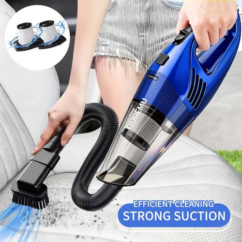 car vacuum cleaner with powerful suction cordless handheld design large capacity lithium battery convenient and quick 6 additions portable high power vacuum suitable for car use