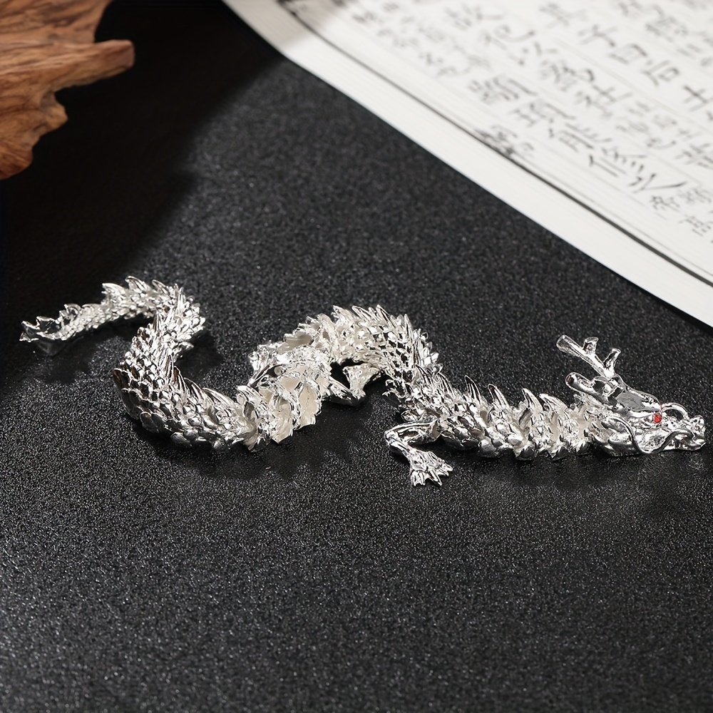 

A Movable Dragon Ornament Three- Car Interior Decoration Office Decoration Zodiac Ornament Car Ornament Golden Commemorative Tea Pet Ornament