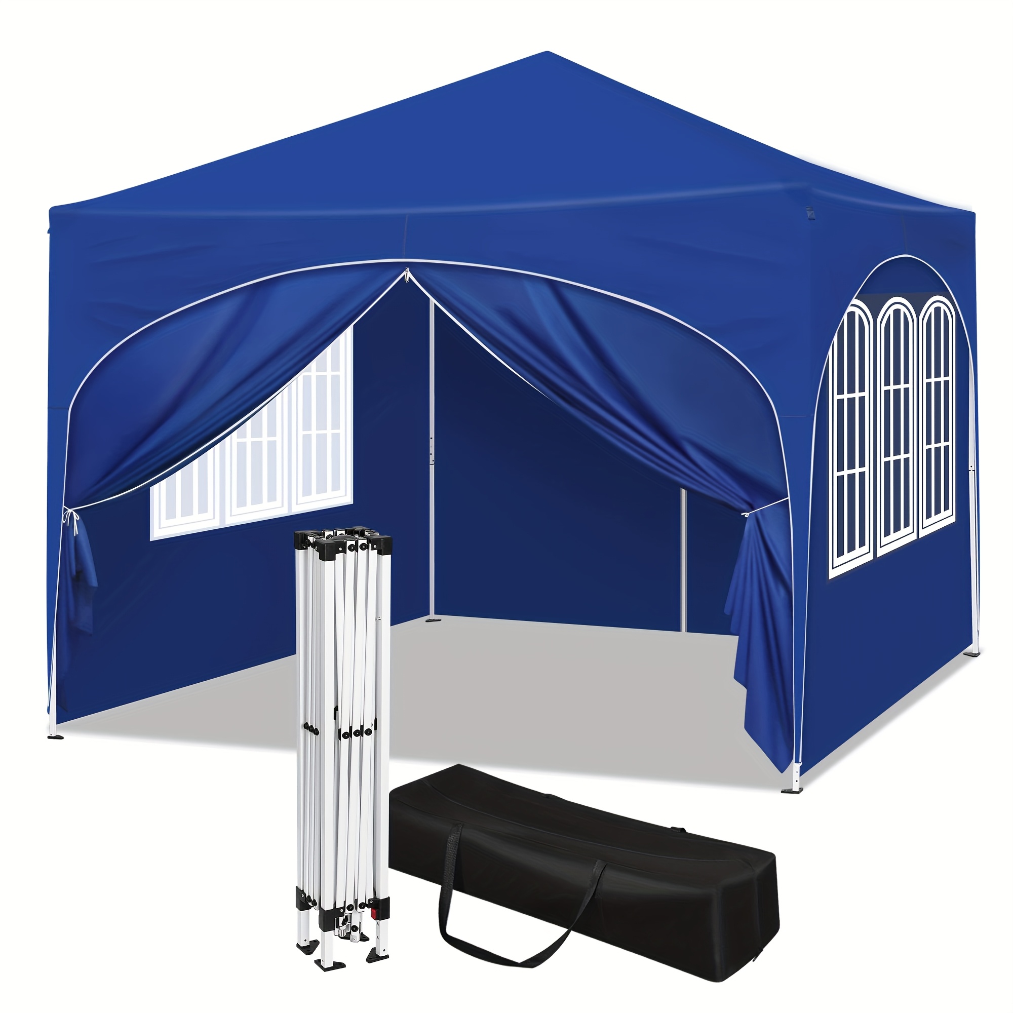 TEMU 1pc Gazebo, Folding Gazebo, 3 X 3 Meters, With 4 , Sturdy Construction, Waterproof, Beach Awning, Uv Protection 50+, Height Adjustable, Garden