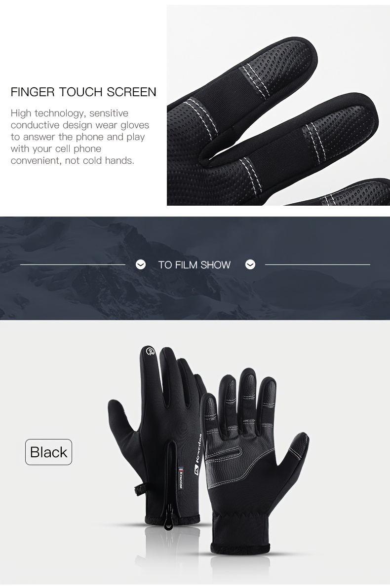 Men'S And Women'S Thickened Fleece Gloves for Outdoor Sports in Autumn And Winter, Suitable for Sensitive Touch Screens, Warm for Skiing And Cycling.