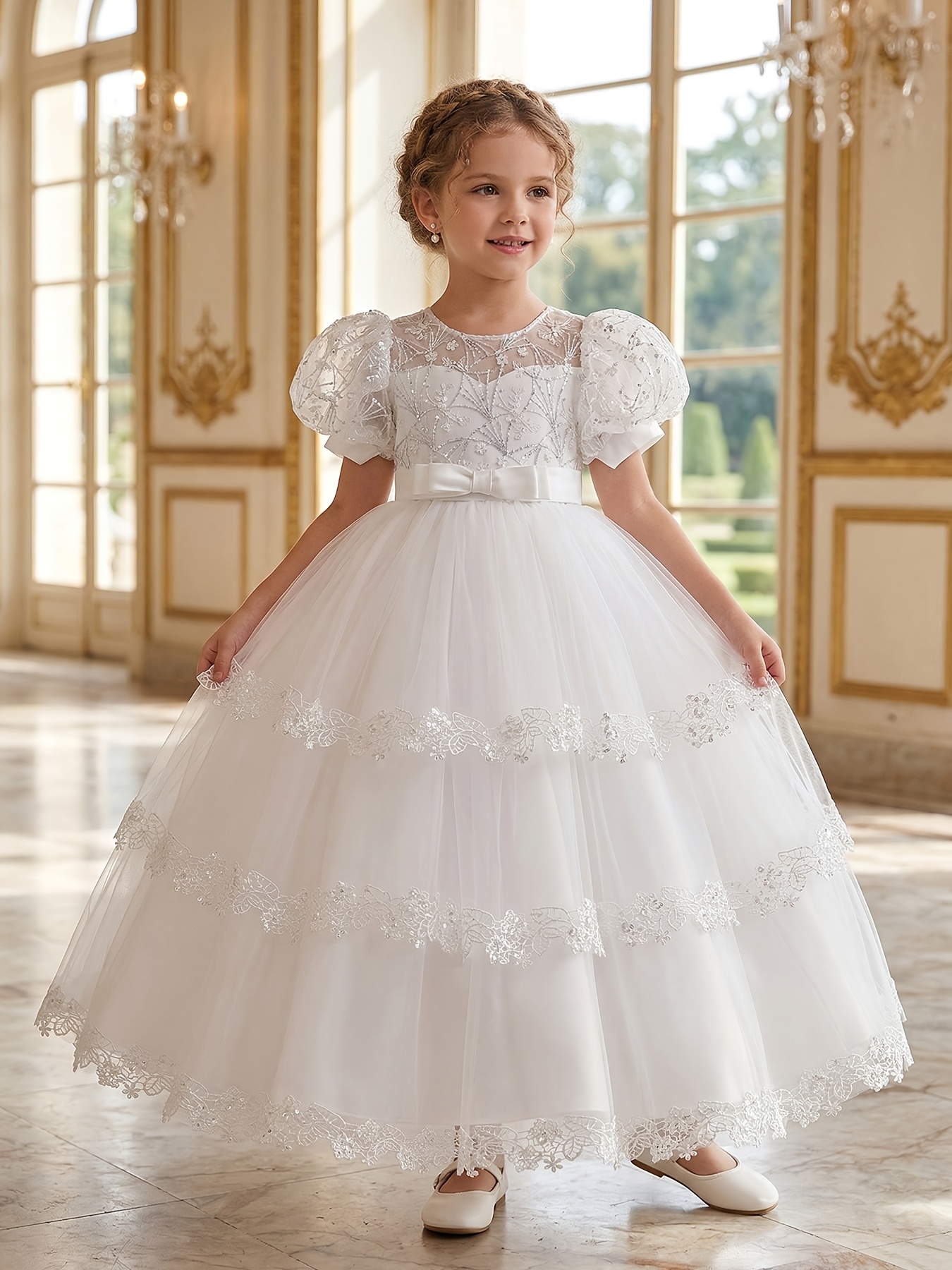 white dress for kids girls - United Arab