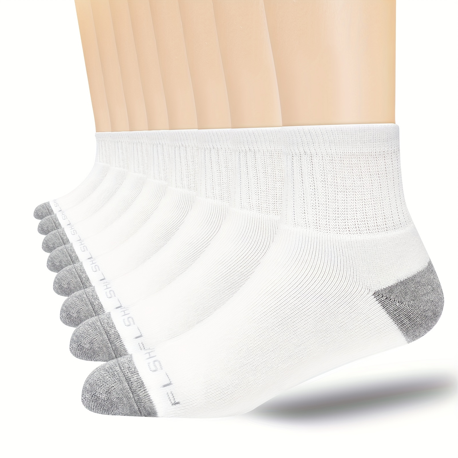 

8 Pairs Of Men's Cotton Anti Odor & Sweat Absorption Crew Socks, Comfy & Breathable, For Men' And Outdoor Wearing