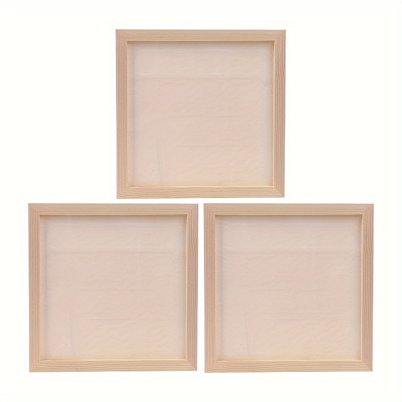 

3pcs Square Wooden Picture Frames, 8x8 Inches - Diy Customizable Art Display For Desk Or Wall, Home Decor & Crafts