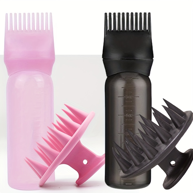 

Root Comb Applicator Bottle And Shampoo Brush, Scalp Massage Hair Comb, Hair Oiling Applicator Hair Coloring Bottle With Graduated Scale