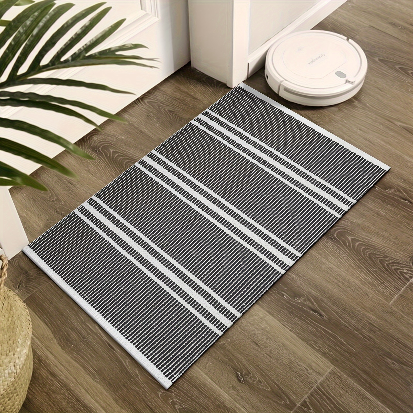 

Bathroom Rugs, Washable Entryway Rug, Low-pile Door Mat Indoor Entrance, Non Shedding Woven Rug For Laundry/bedroom/kitchen/porch