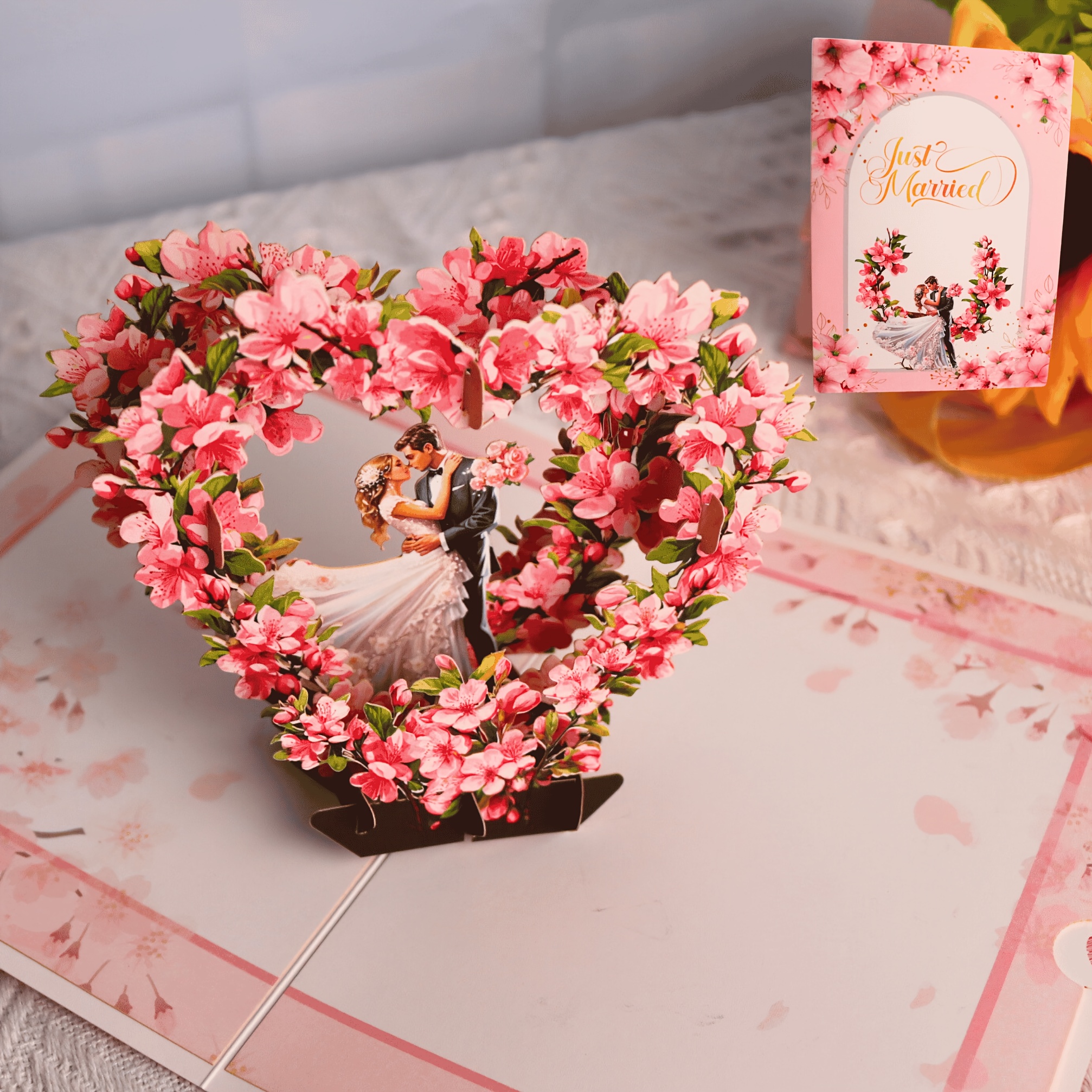 E-shop Pop-Up-Grußkarte für frischverheiratete Paare, & Kirschblüten--Karte, geeignet für Hochzeiten, Valentinstag, Jahrestage, und Geschenke für