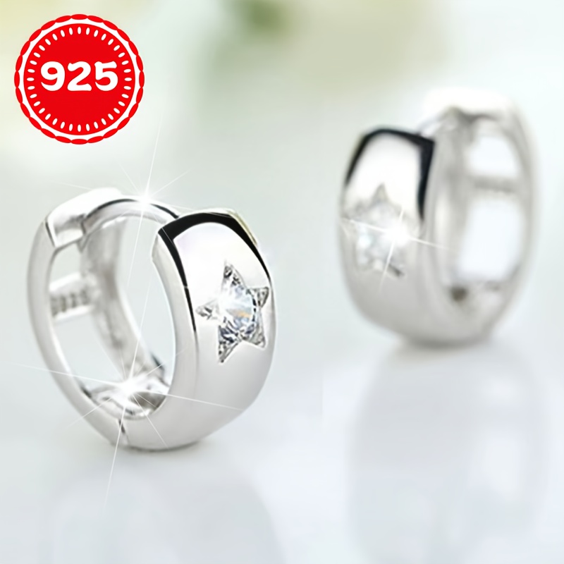925 Silver Star Earrings Pair for Women