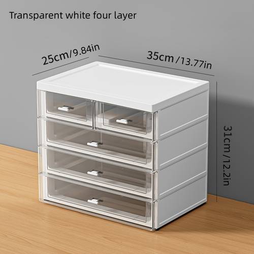 vielseitiger schreibtisch-organizer mit großer kapazität und schublade - wasserdichte kunststoff-aufbewahrungsbox für make-up, bürobedarf, kosmetik & toilettenartikel - für schminktisch, badezimmer & arbeitsplatz, aufbewahrungsboxen für die heimorganisation