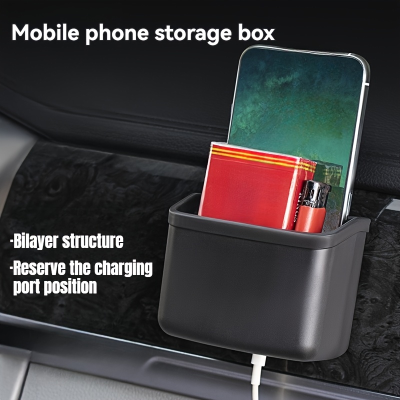 E-shop Doppellagige Auto-Handy-Organizer, Aufbewahrungstasche für im Auto, Aufbewahrungsbox im Klebe-Design