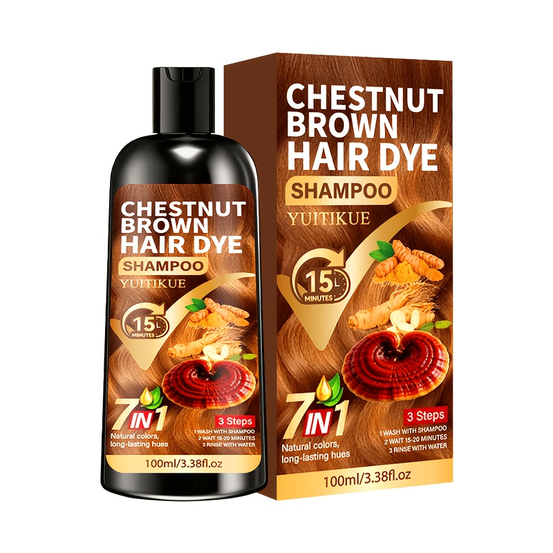 Image of Yuitikue 7-in-1 Hair Dye Shampoo: Gentle Coloring & Care In ! This 7-in-1 Formula Delivers Long-lasting, While Nourishing With —no Chemicals, Just Vibrant, Healthy-looking Hair In 3 Easy