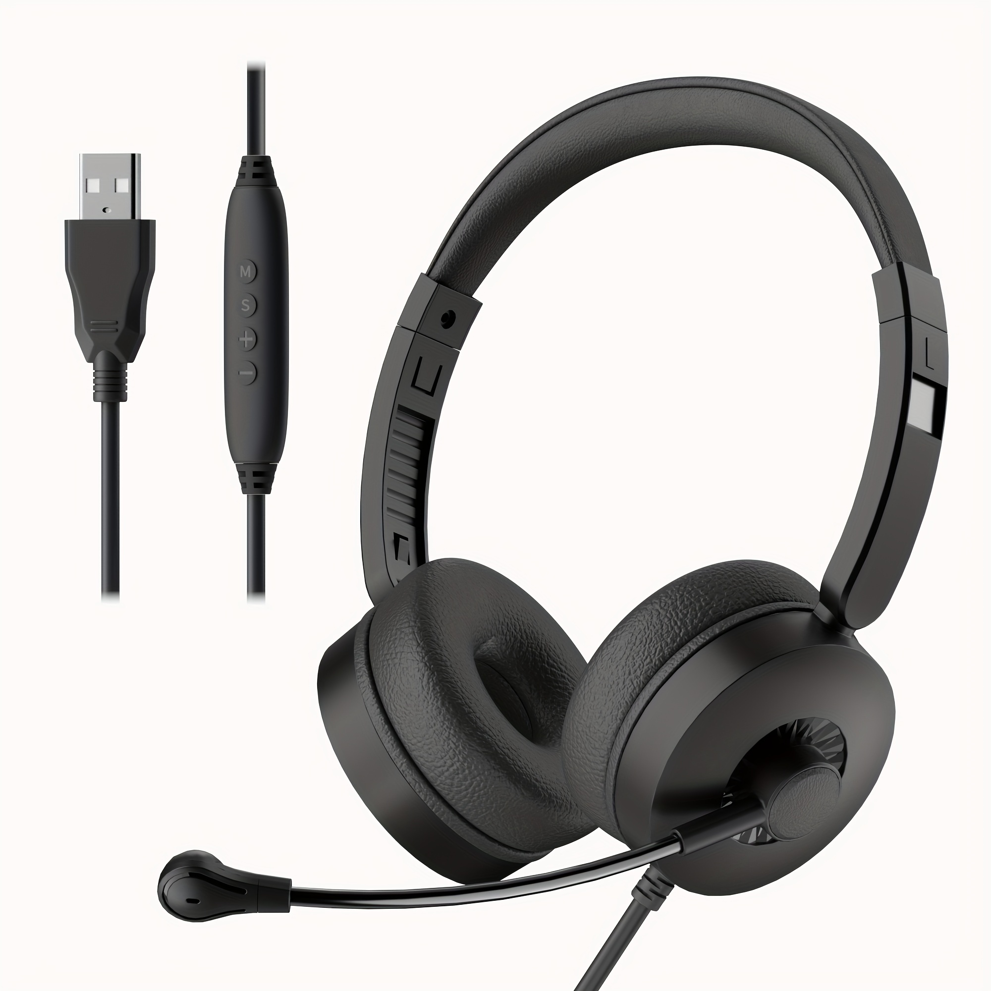 

Bosdd K3 Wired Usb Headset With Microphone - Noise Isolating, -free Cable For Business Calls &