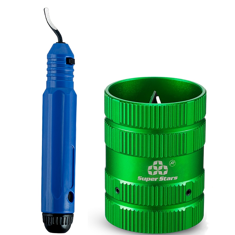 2 kosa/ ST-209 orodja za obloge in posnetje robov cevi, z ročnim obrezovalnikom robov, orodje za obloge in posnetje robov cevi, notranje/zunanje