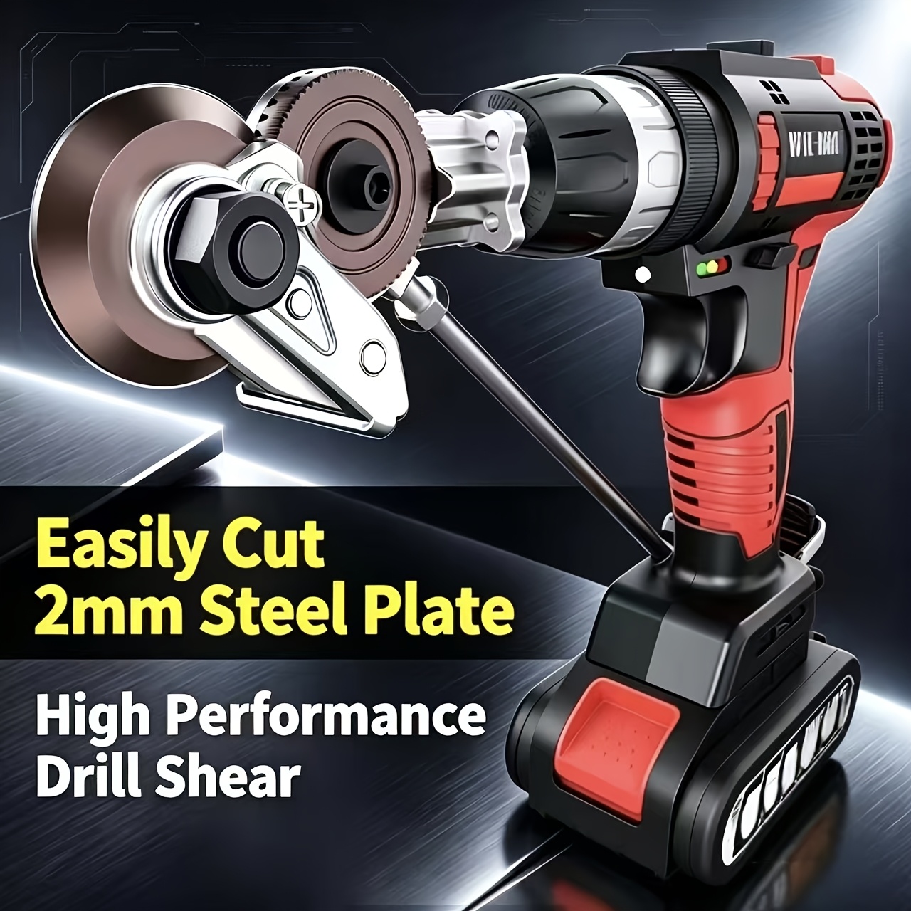 TEMU A Set Of -powerful Electric Drill Shears, A Hand Drill Conversion Adapter, Easily Cuts Sheet Metal, The Of Thin Steel Plates, A Accessory For
