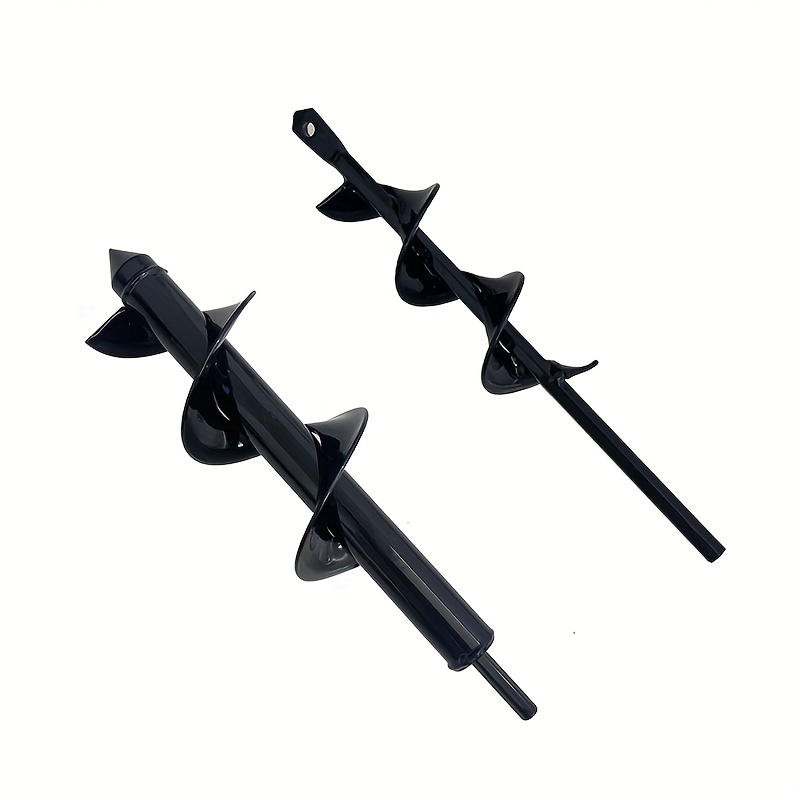 Image of 2pcs Heavy Duty Auger Bit Set: 8cm(3.15") & 4cm(1.57") X 30/22cm | Garden Auger For Planting, Digging, Fence Posts & Soil Mixing | 3/8" Hex Drive, Anti-rust Steel, Use