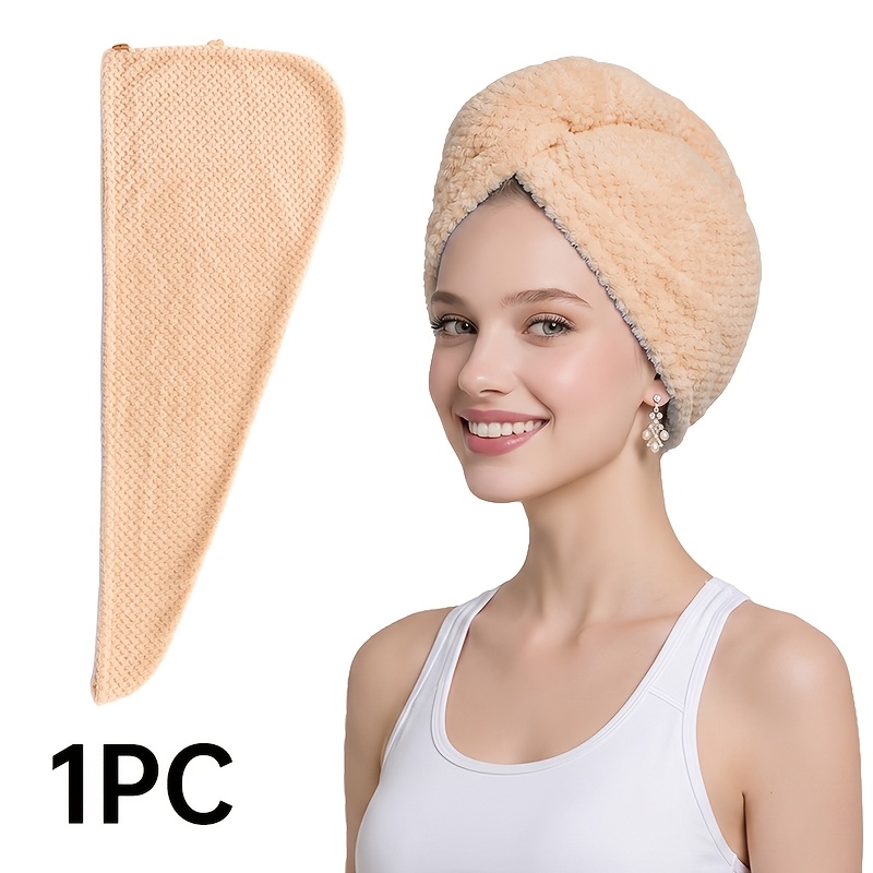 TEMU 1/4 Stück Mikrofaser Haarhandtücher in zufälliger Farbe, 300 Gsm weiche Haartrockenmützen, einfache einfarbige Haarhandtücher für Badezimmer,