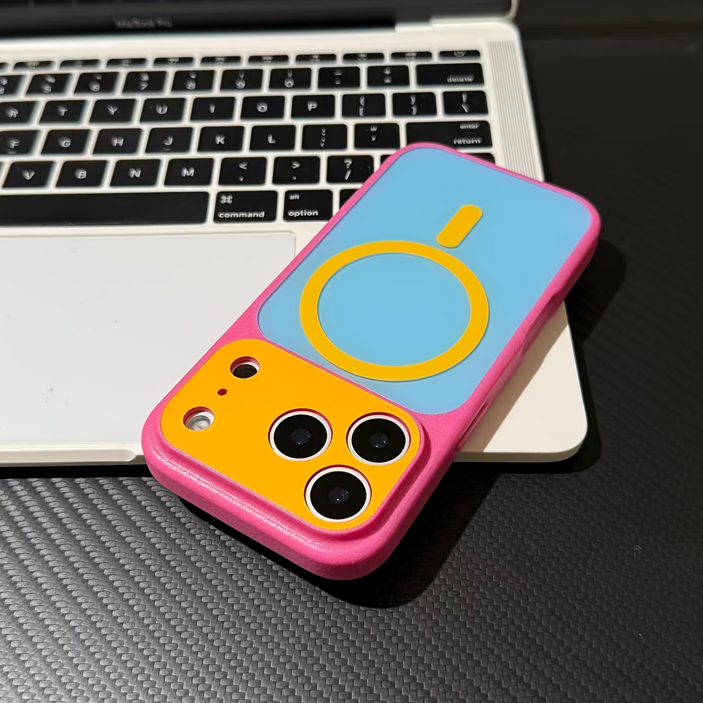 TEMU Phone Case - Premium Contrast Dopamine Color Pattern Magnetic Phone Case Suitable For Iphone 17, Iphone 17 Pro Max, Iphone 17 Pro/16/11/13/