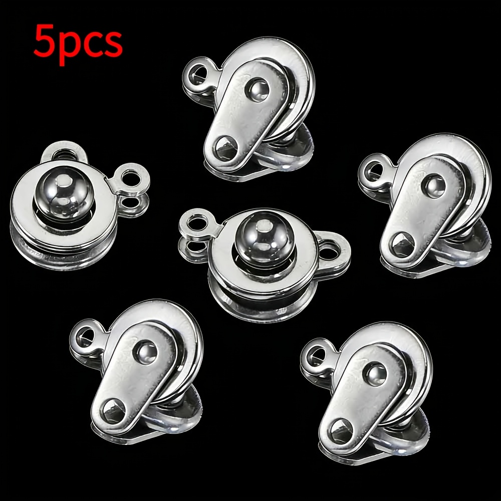 E-shop 5 Sets Edelstahl Druckknöpfe, Drehverschlüsse, Halsketten, Armbänder, Verbindungsverschlüsse, Abschlussverschlüsse, Farbneutraler, glänzender