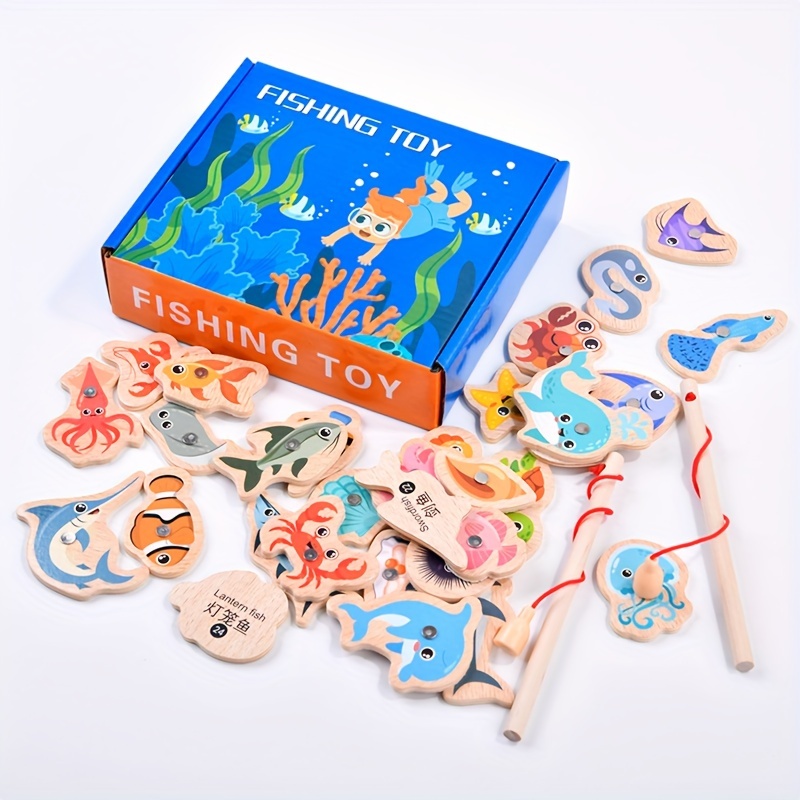 Coogam Wooden Magnetic Fishing Game Toys Games Temu - Temu New Zealand