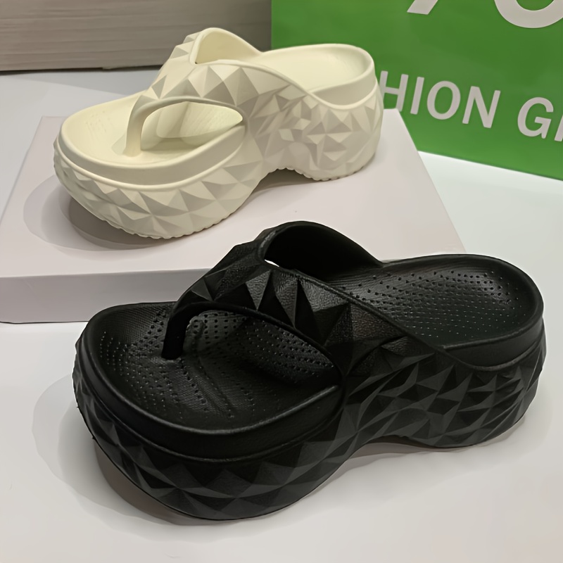 popular   women 39 s eva flat slippers comfortable high heeled casual beach and garden shoes non slip soles easy to slip on   in   and beige   Product details 2
