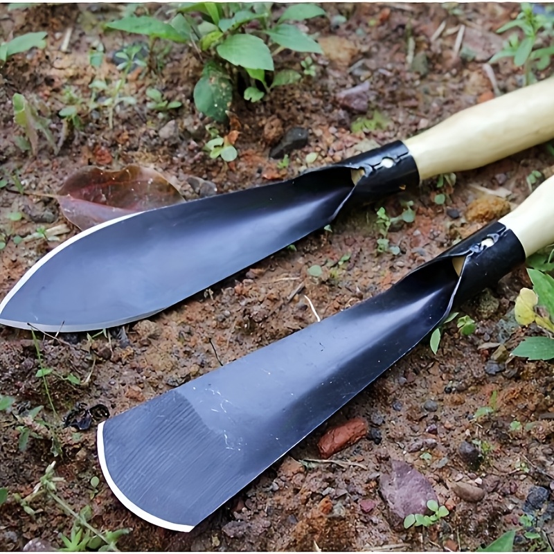 2pcs   steel small shovels for planting weeding digging durable metal gardening tools for flowers vegetables wild plants ergonomic   sharp   manual use planting accessories manual planting sturdy construction  