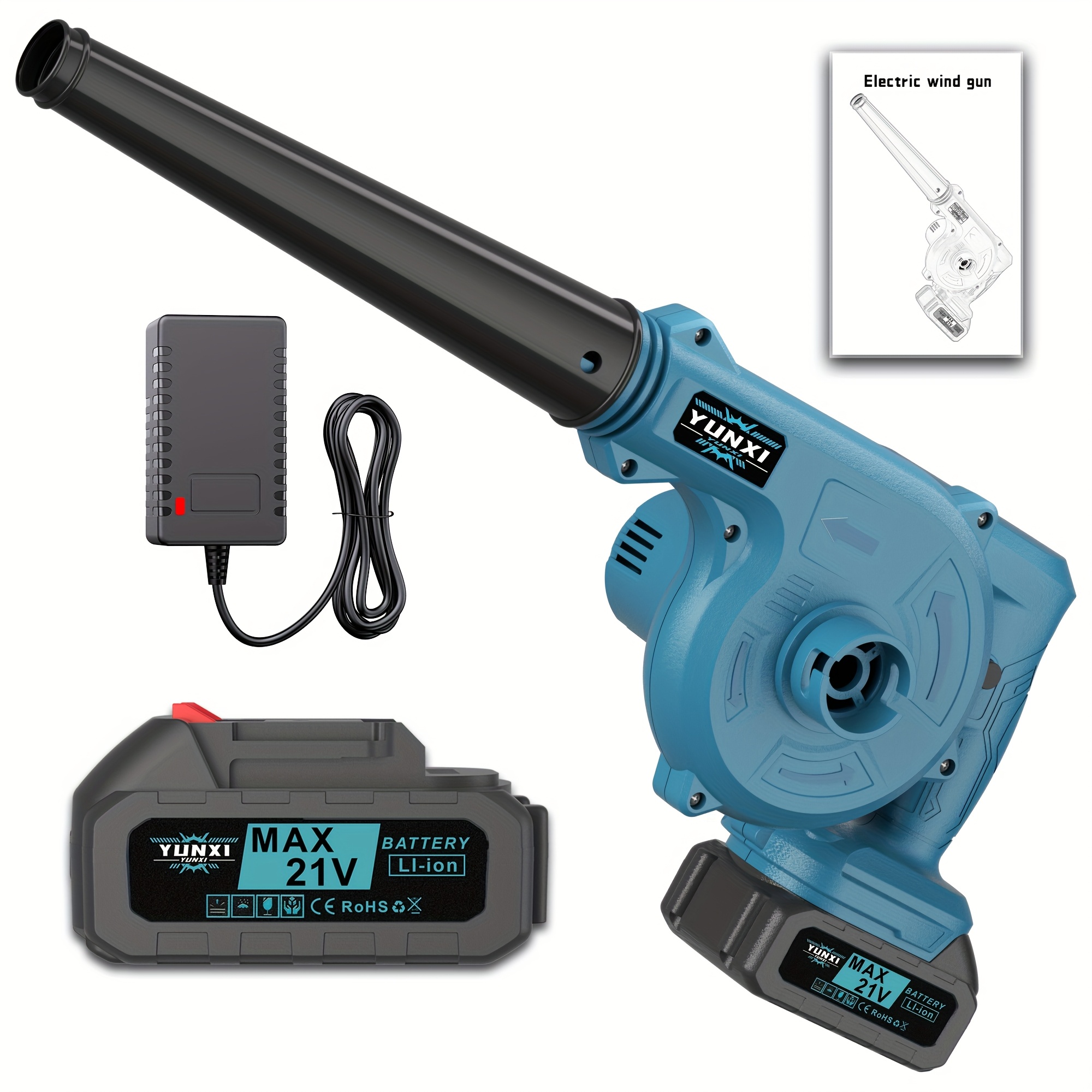 TEMU Cordless Leaf Blower With Lithium-ion - Lightweight & Powerful Handheld Leaf Blower For Lawn, Snow, Pet Hair Removal, Dust - Cordless Outdoor