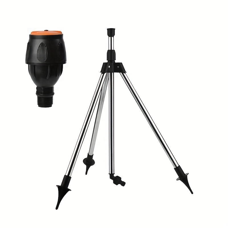 E-shop Ein Satz rotierender Dreifüß-Sprinkler mit 360-Grad-Automatikrotation, teleskopischer Stativkopf geeignet für große Flächen, Höfe, Gärten und