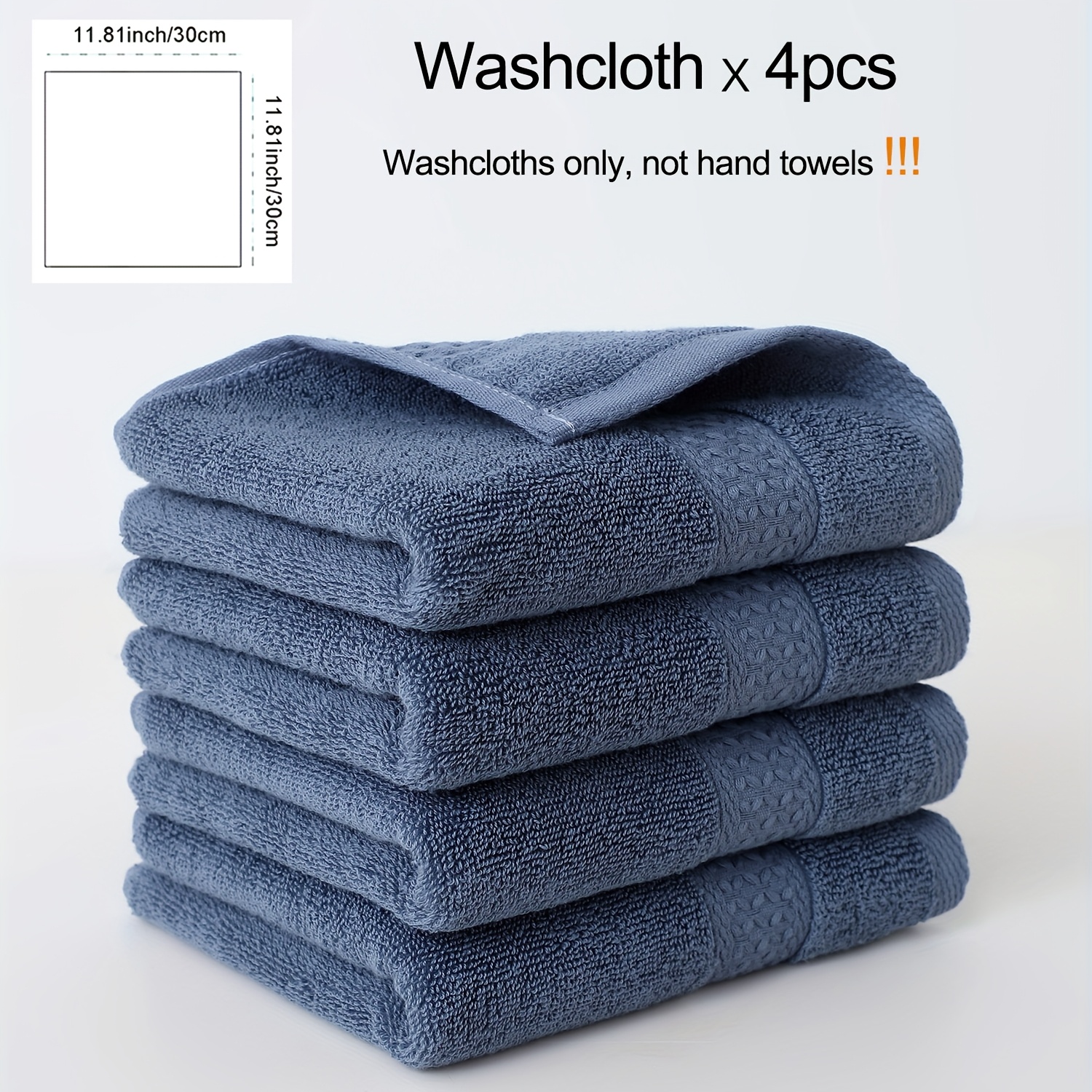 TEMU 4pcs Plain 30*30cm Towel Household Face Towel Soft And Absorbent Wash Cloth Face Cloth