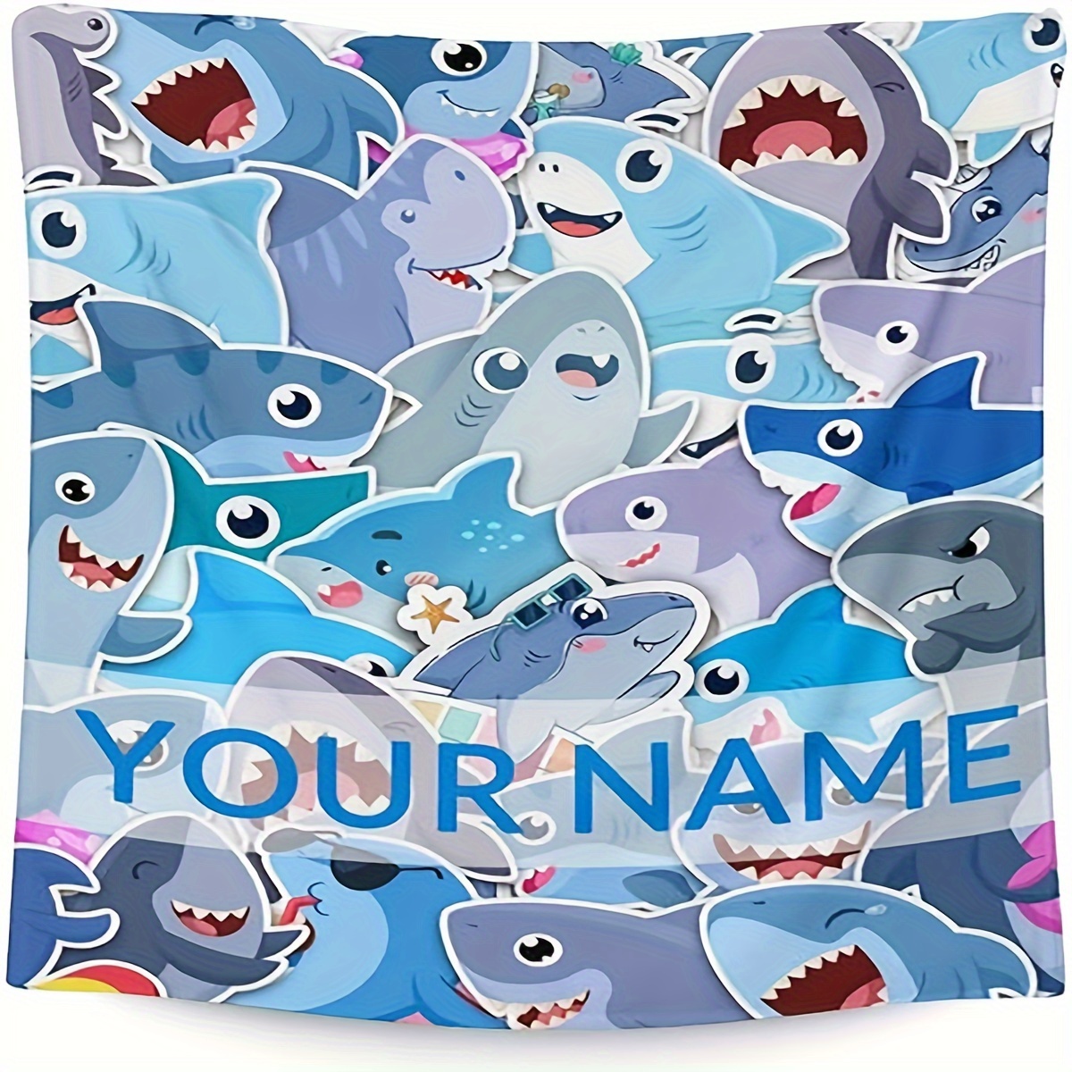 

Personalized Shark-themed Flannel Blanket - Soft, Warm & Lightweight For Bed, Sofa, Office - Ideal For Shark Lovers, Boys, Girls, And Pets