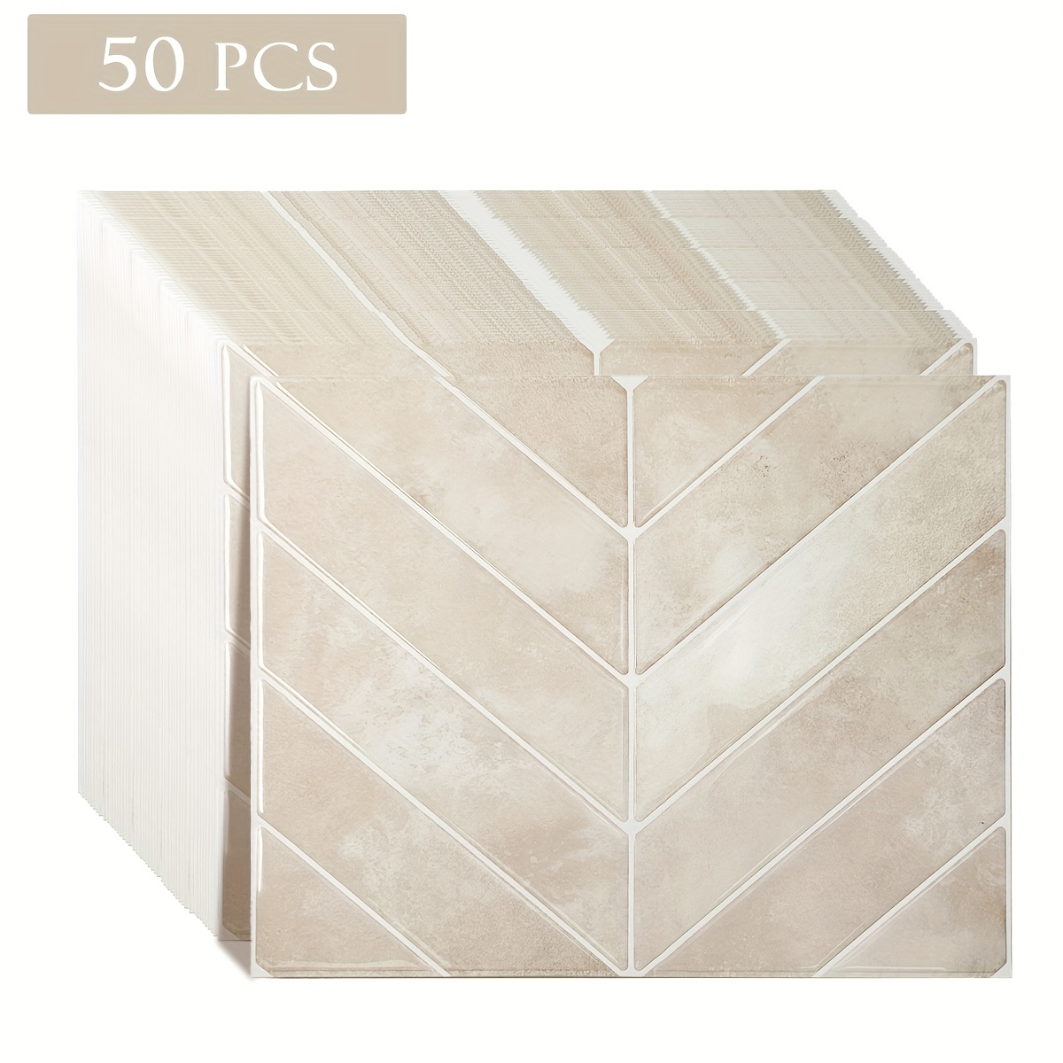 50 Sheets 3d Self-adhesive Peel And Stick Wall Tiles - Waterproof & Oil-resistant Polyurethane Backsplash For Kitchen, Bathroom - 28.96cm X 22.86cm Geometric Pattern, , Options