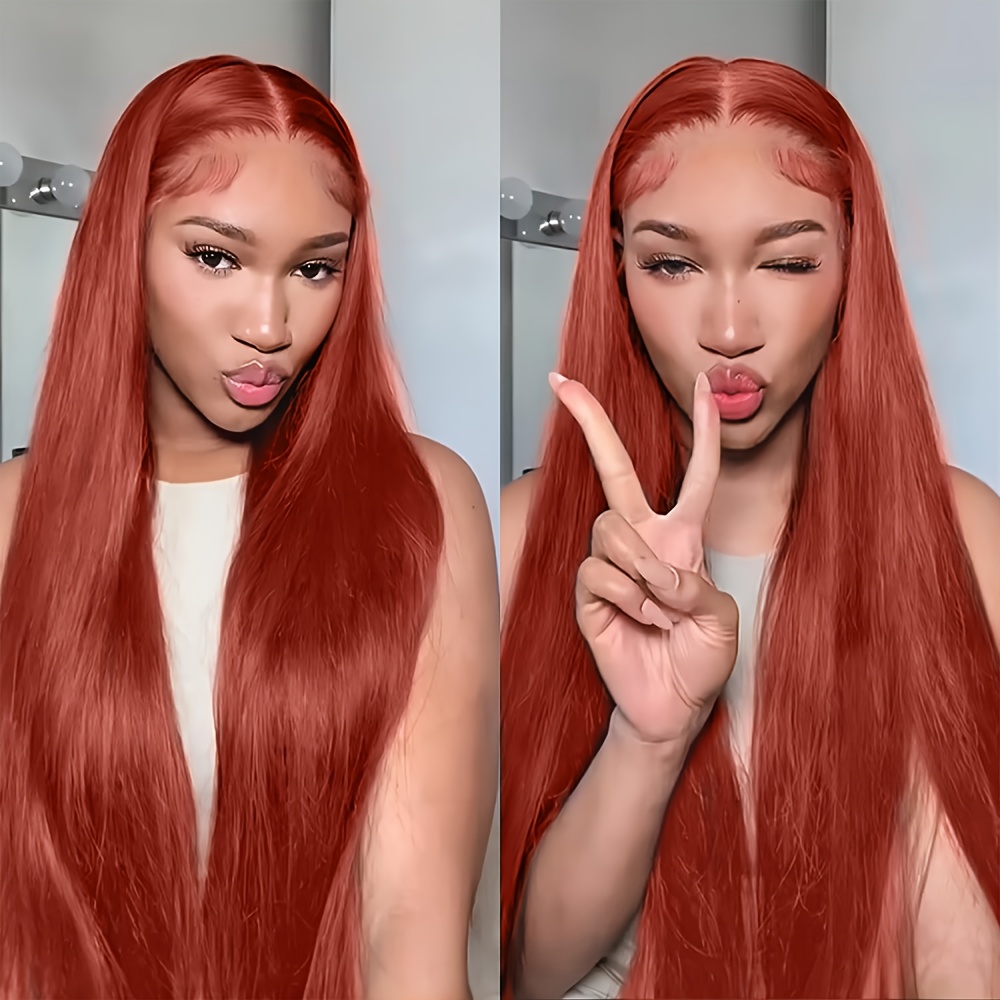 ginger wig human hair 13x6 straight lace front wigs human 