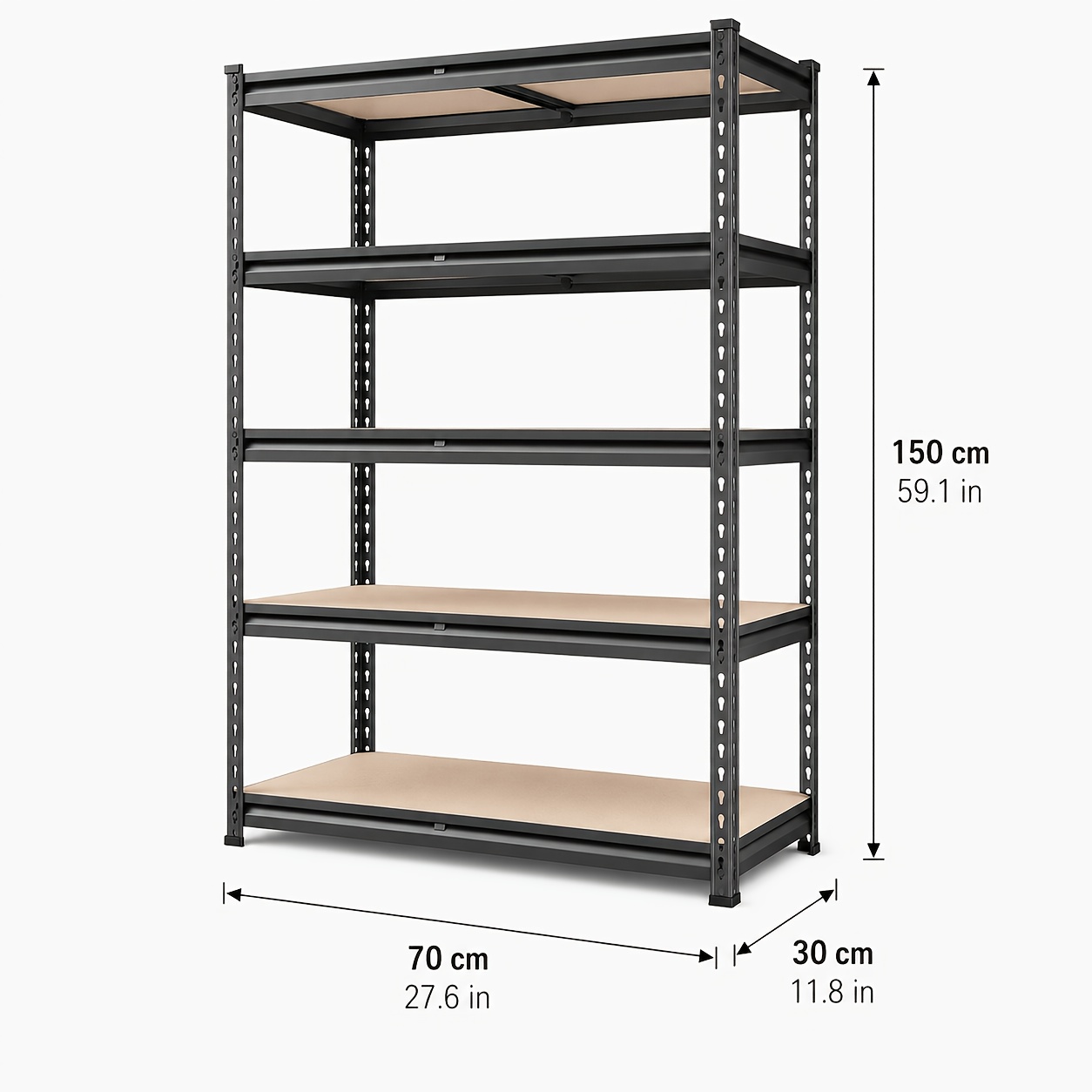 TEMU 72" H Heavy Duty Storage Rack, 2000lbs Adjustable 5-tier Metal Shelving Unit, 35.51"w X 11.89"d X 72"h, Utility Organizer For Garage, Basement,