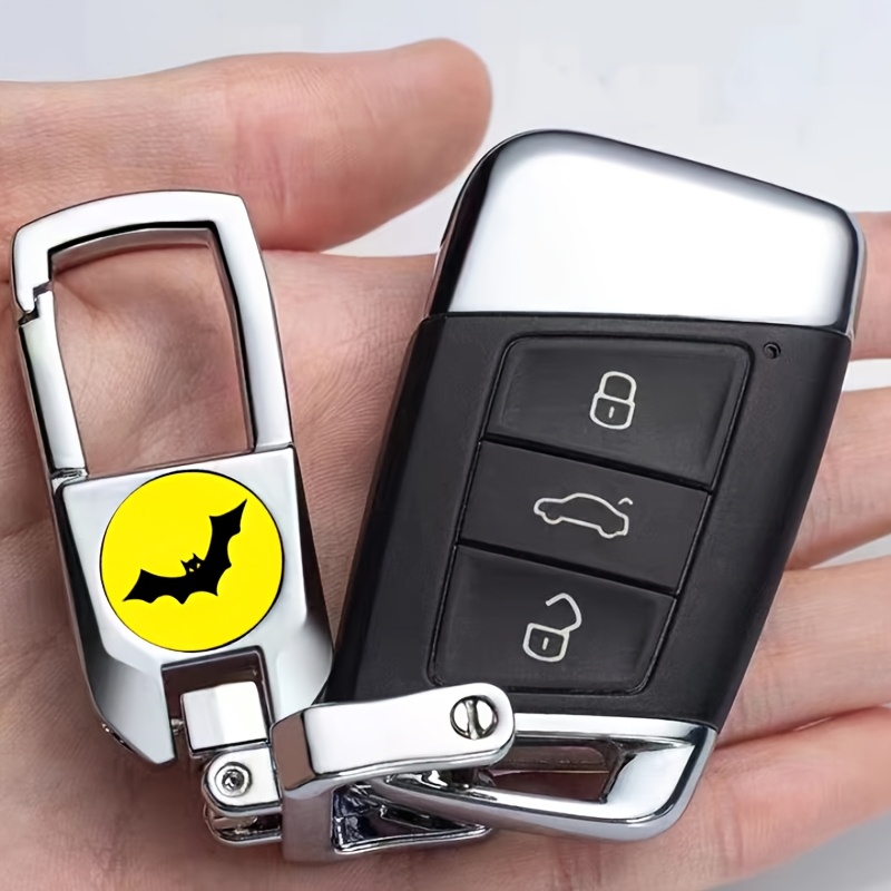 

-colored Alloy Car Keychain Featuring A Yellow - A Sturdy, Rust-resistant Metal Key Ring That Comes With An Screwdriver Tool.