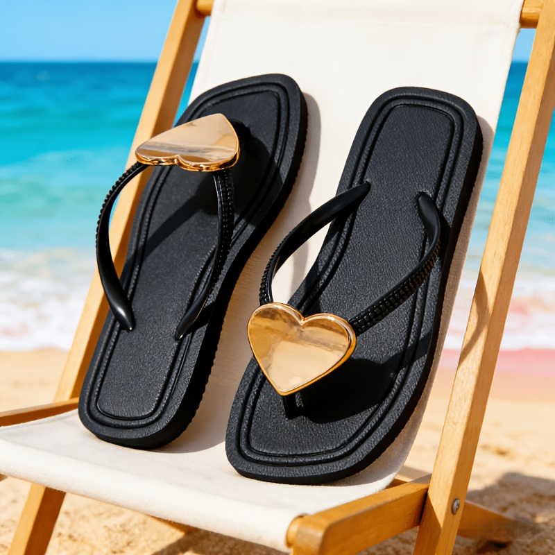 TEMU Elegant Women Shoes Shoes 2026 New Metallic Toe Flip-flops Women's Summer Outdoor Toe-post Slippers Square Toe Toe-post Sandals, Women Shoes