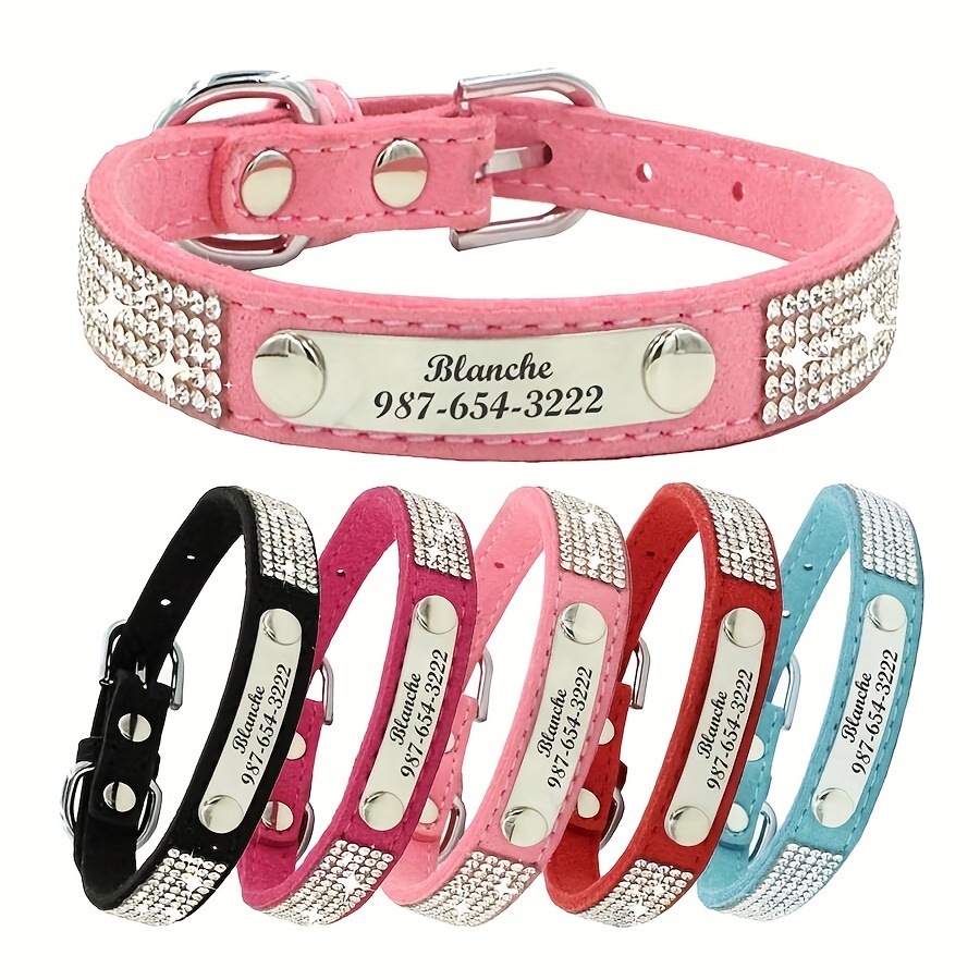 TEMU Personalized Anti-lost Pet Id Tag With Engraved Stainless Steel Name And Phone Number - Custom Dog Collar For Small To Medium Pets, Perfect Gift