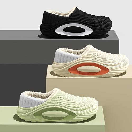 couples winter thickened eva material fashion indoor home outdoor warm and comfortable wavy pattern shoes women shoes