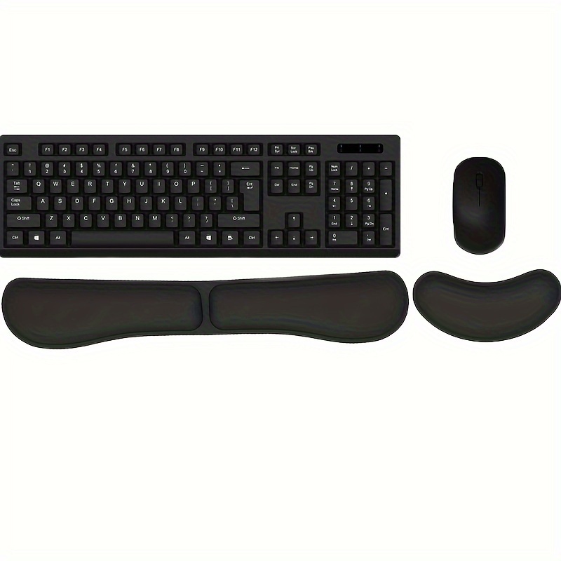 

Ergonomic Gel Keyboard Wrist Rest & Mousepad Rests: Silky Memory Foam For Typing, Laptop Keyboard And Mouse Desk Pads - Support Hand And Arm, 2 Piece Pad For Office And Travel