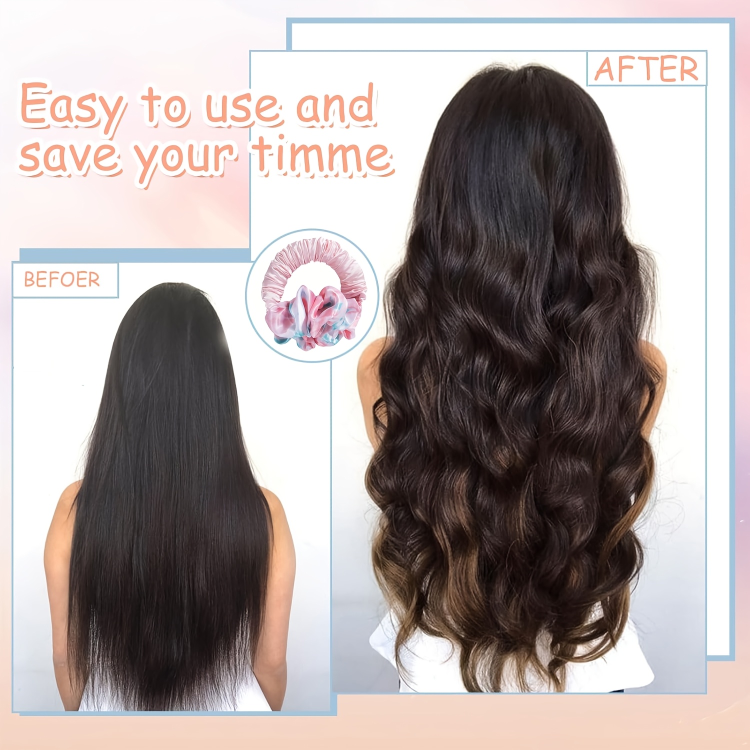 Lockenstab Stirnband – Ohne Hitze Locken! Sanfte Lockenwickler Für Natürliche Locken über Nacht, Wiederverwendbar Und Haarschonend