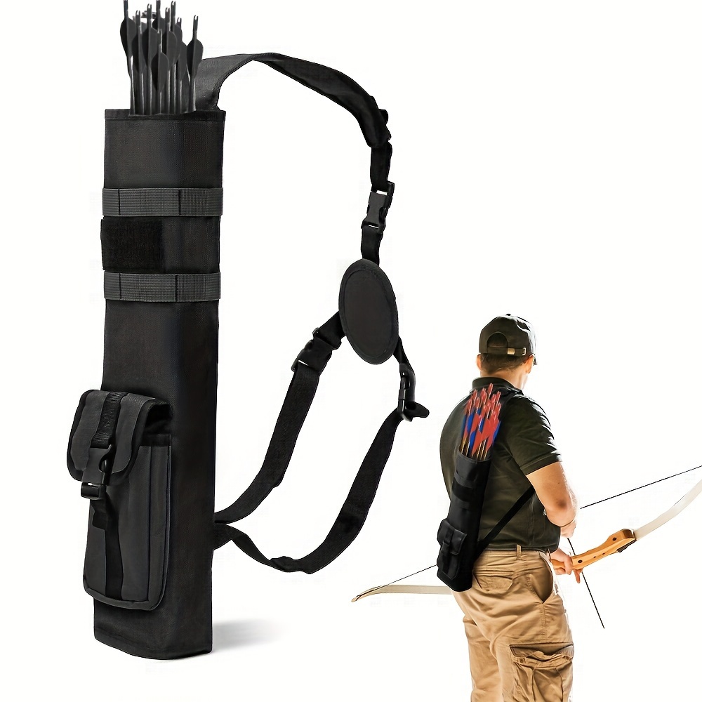 Portable, Large Capacity Archery Quiver with Adjustable Strap - Durable Oxford Cloth, Multi-Functional Tactical Bag for Hunting & Fishing Gear Storage