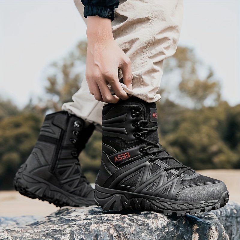 mens heavy duty military boots terrain non slip rubber sole Temu