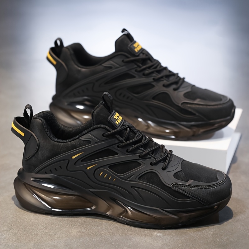 Women's Lightweight Stability Running Shoes -Black/Grey Cushioned  Sneakers with Golden Logo, -Season Treadsole Stability for