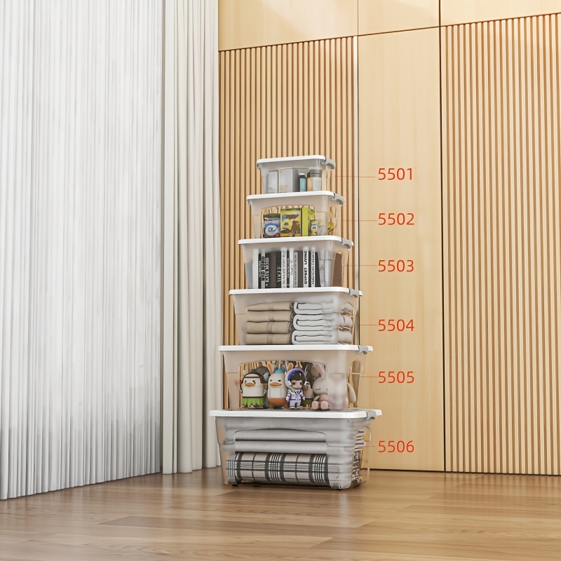 8 Storage Boxes with Lids, Stackable and Durable