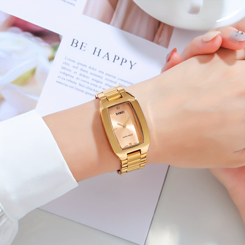 

Square Quartz Watches Stainless Steel Strap Zinc Alloy Pointer Zinc Alloy Dial Simple And Fashion Gifts For Women
