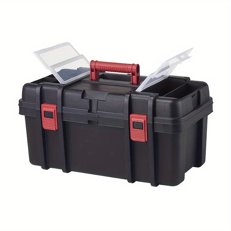 

22inch Portable Tool And Hardware Storage Box - Professional Heavy-duty Plastic Toolbox With Integrated Organizers