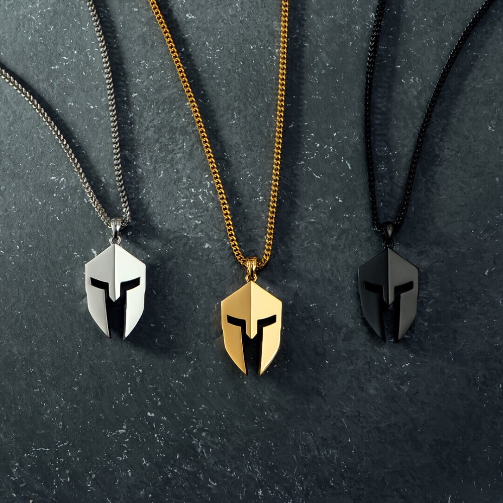 

Stainless Steel Spartan Helmet Mask Pendant Necklace Male And Female Warrior Jewelry