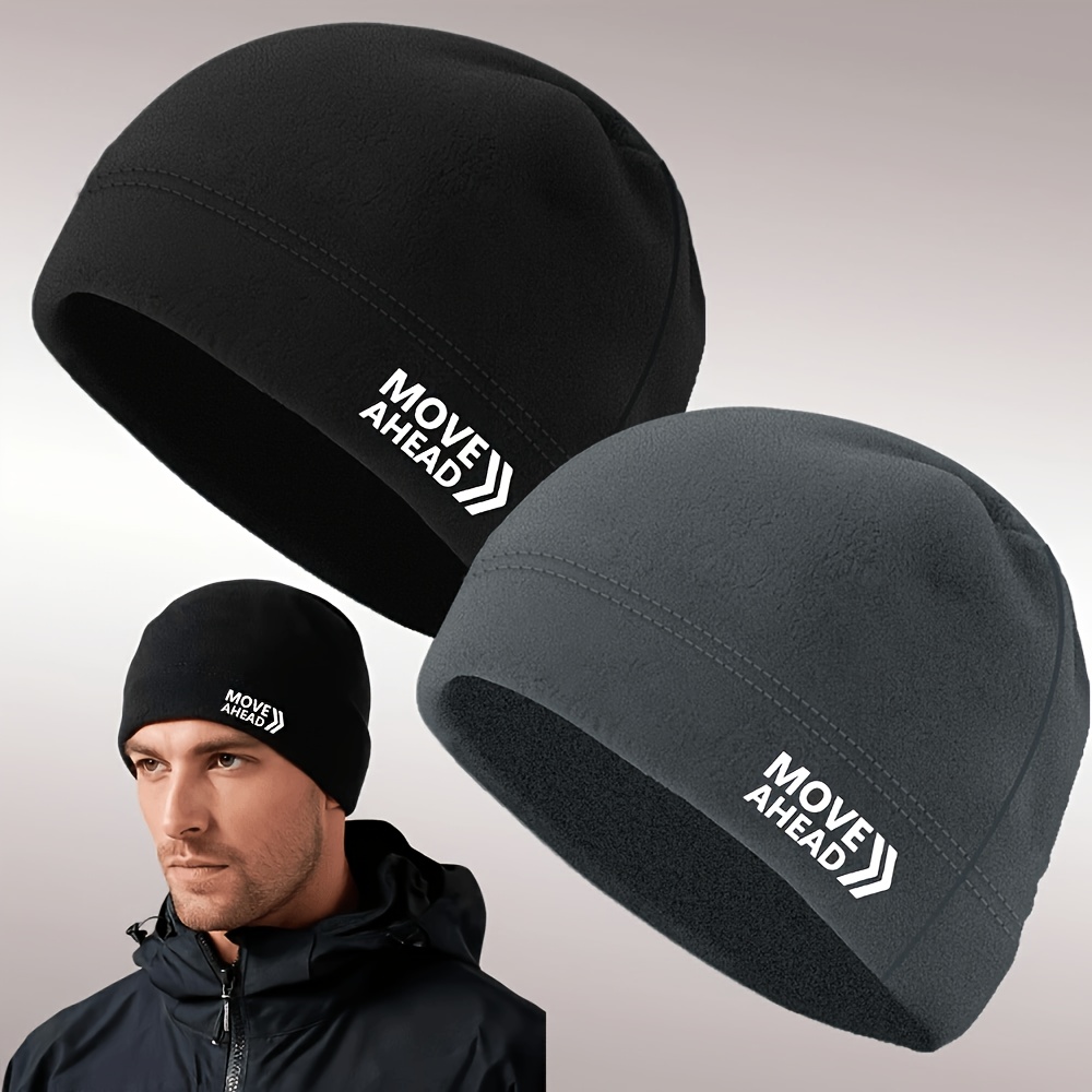TEMU Bonnet d'hiver en polaire thermique, bonnet doux et chaud, bonnet thermique léger pour hommes et femmes, bonnet de 'extérieur pour course,