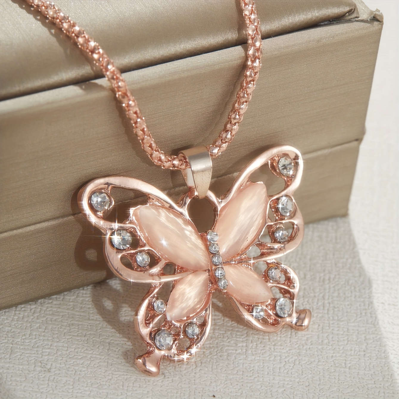 TEMU Collar elegante con colgante de y circonita sintética artificial con acabado en , regalo para ella