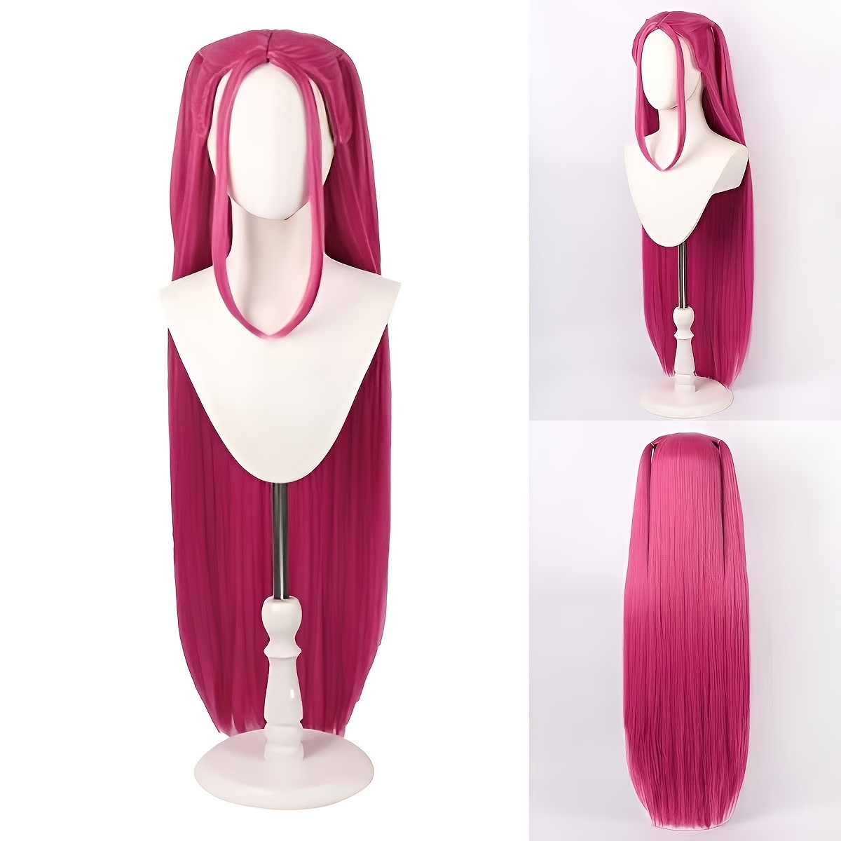 E-shop Anime Cosplay Perücke - Fuchsia Langer Haarstil, Inklusive Haarnetz, Geeignet für Feiertagsfeiern