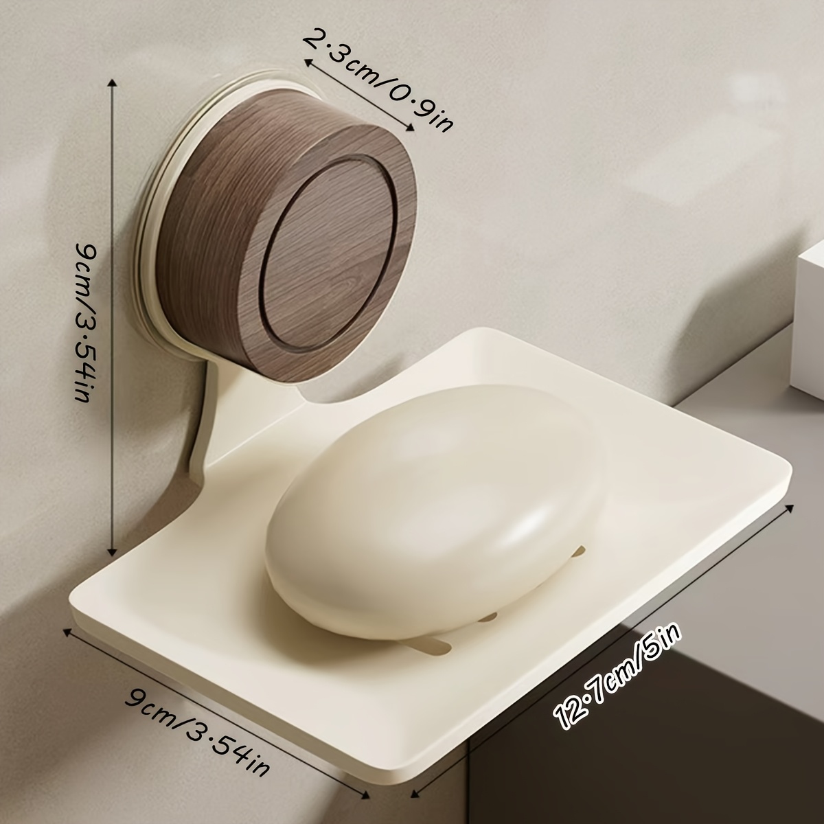 1pc Strong Adhesive Soap Box Suction Cup | No-drill Soap Drain Holder Suitable For Home Bathroom Washbasin Wall Storage Rack