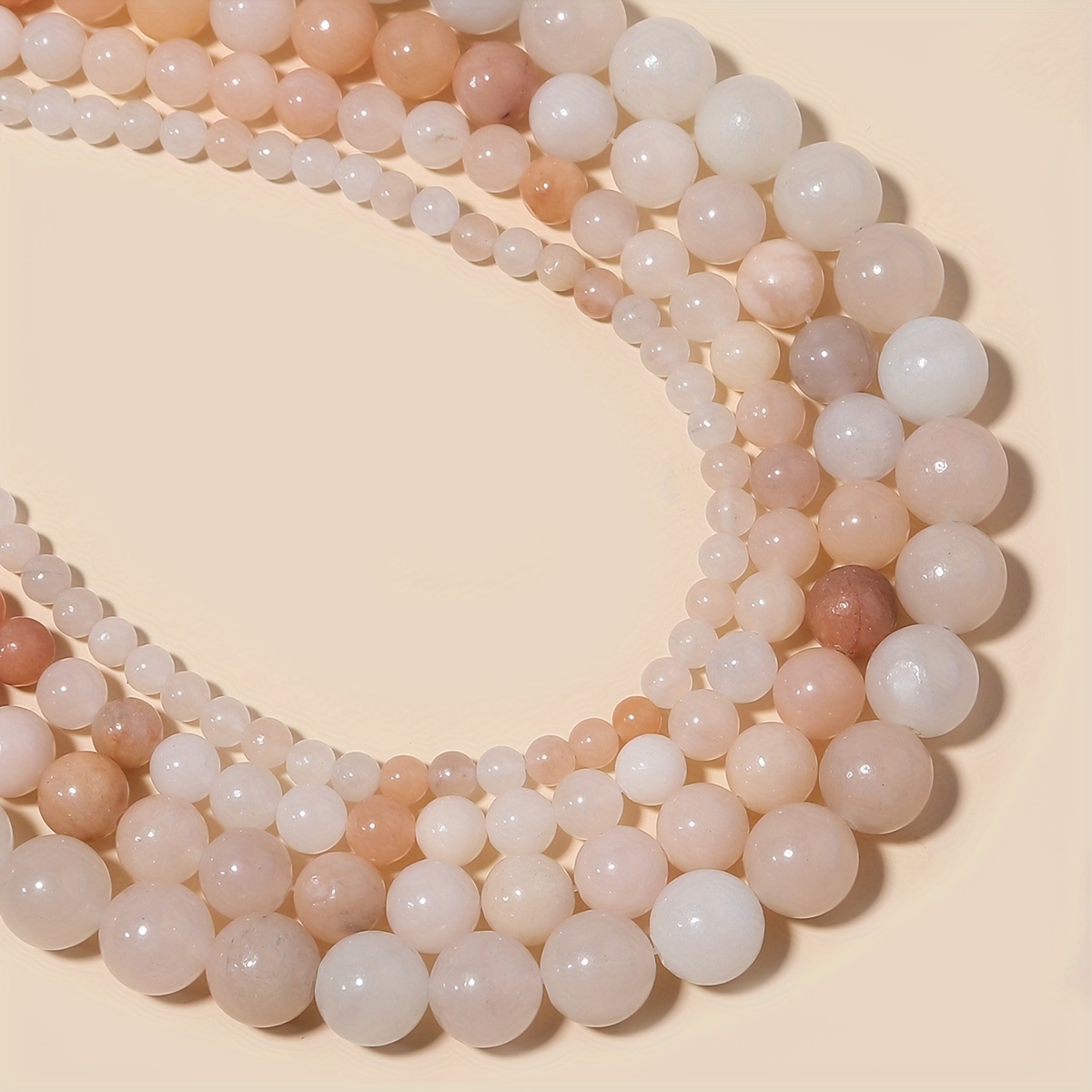 

1pc 15inch Beaded Chain, Natural Stone Pink Aventurine Beads, Round Loose Spacer Beads, Multiple Sizes For Choice, Suitable For Diy Jewelry Making